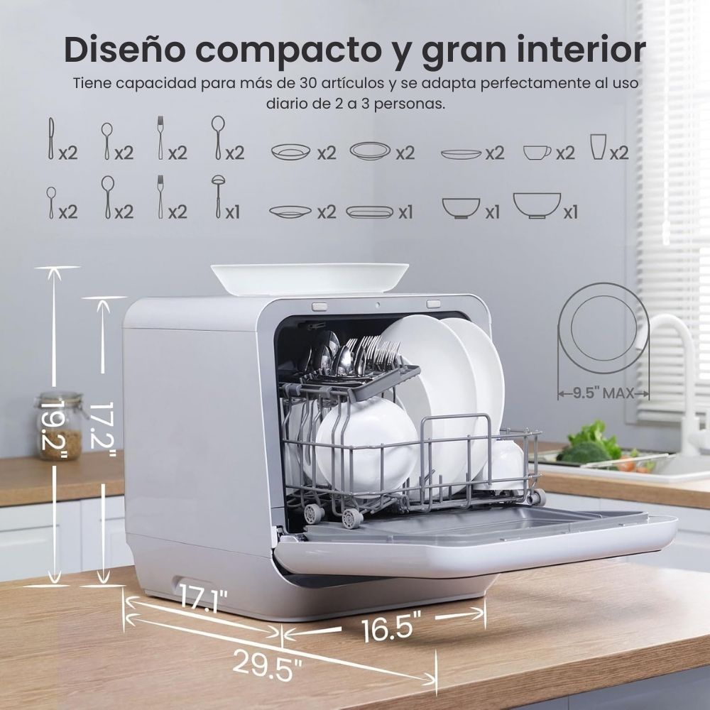 COMFEE Lave-vaisselle de Comptoir Portable avec Réservoir Intégré – Nettoyage sans Installation