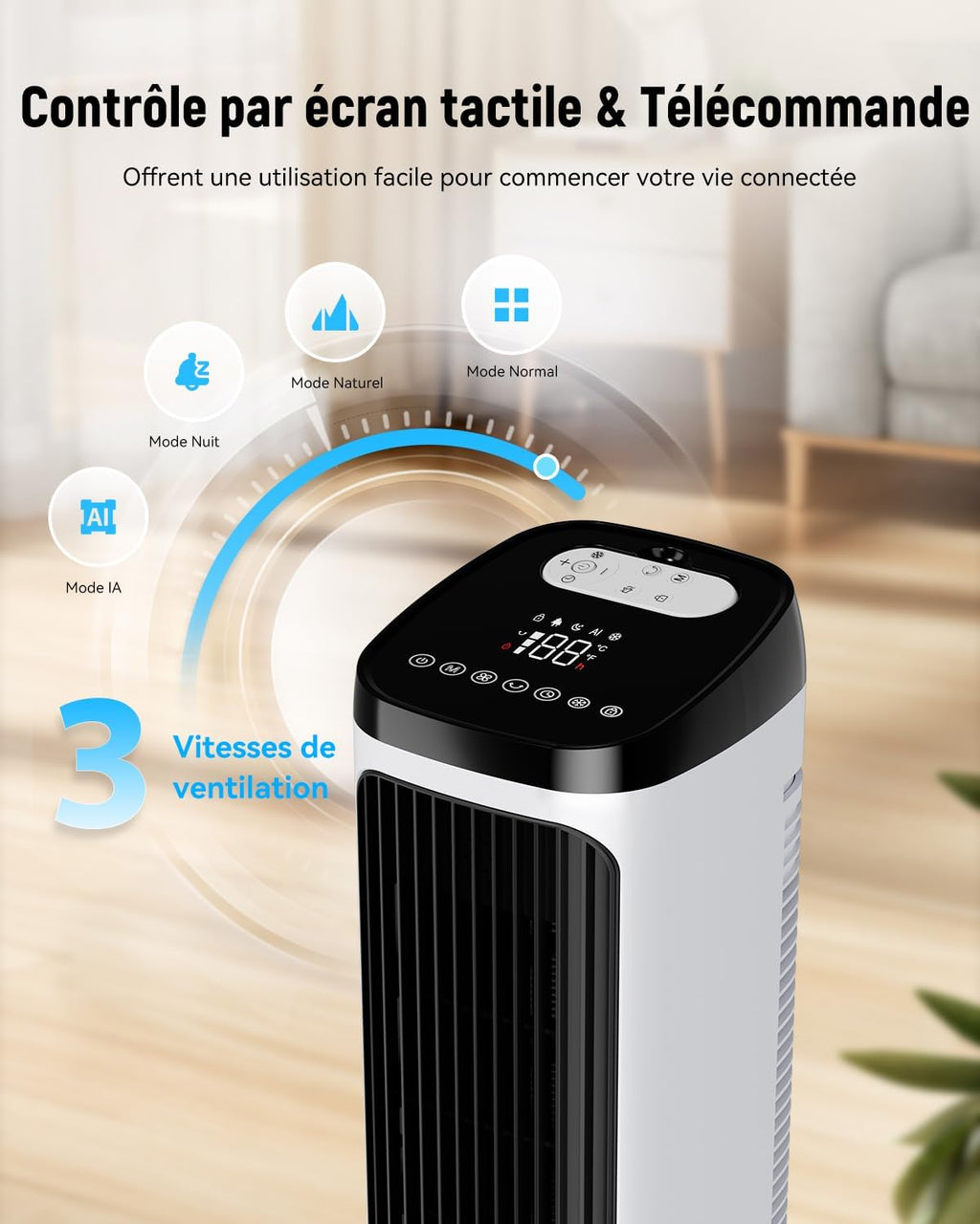 Boréal Pro — Rafraîchisseur d'Air Colonne Haute Performance
