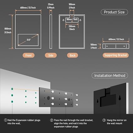Miroir intelligent avec ecran tactile integre