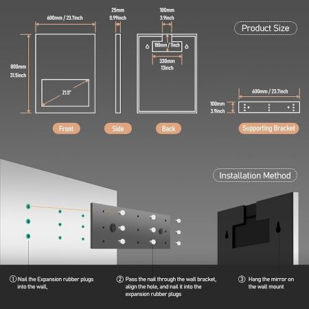 Miroir intelligent avec ecran tactile integre