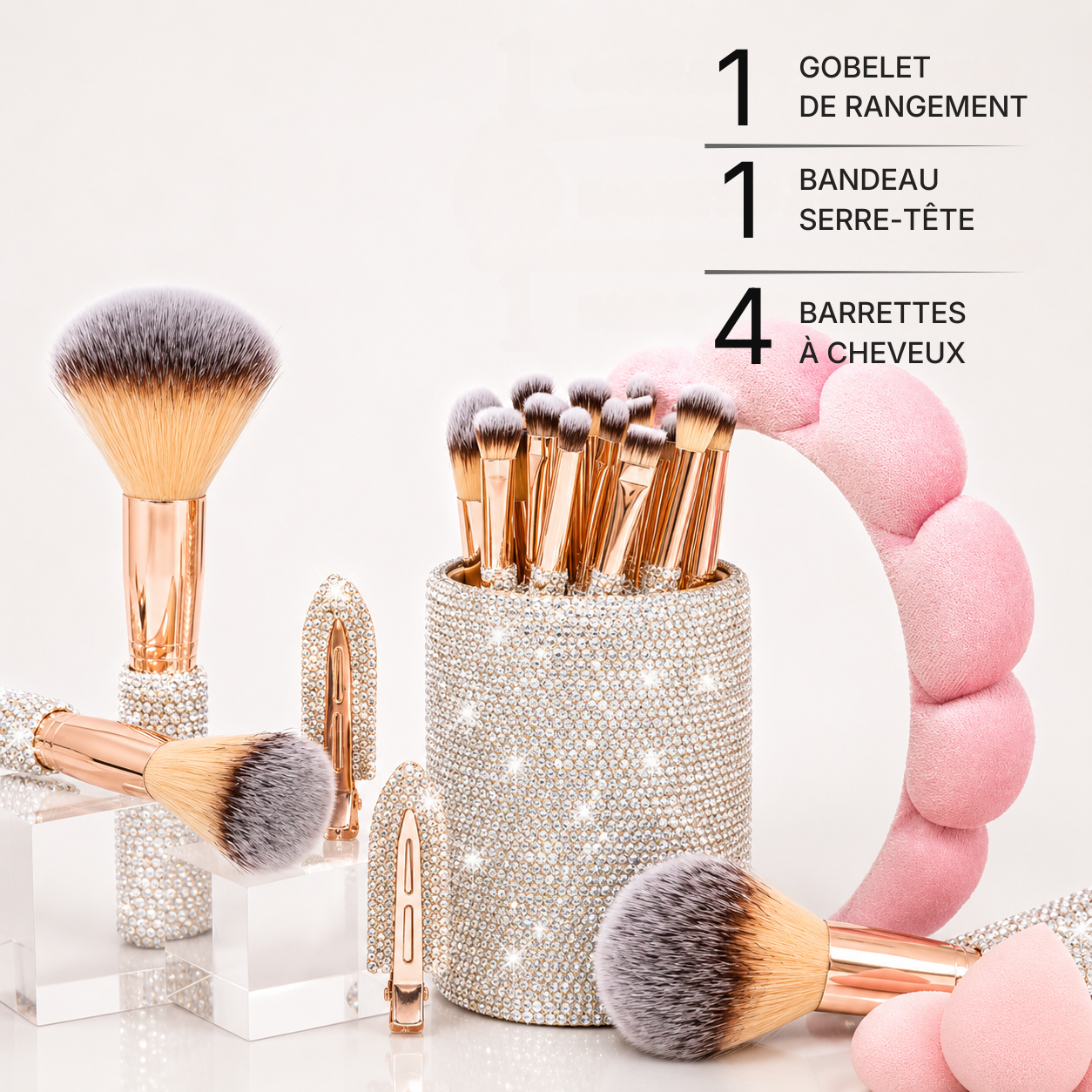 Coffret Maquillage "Rose Argent" 31 Pièces