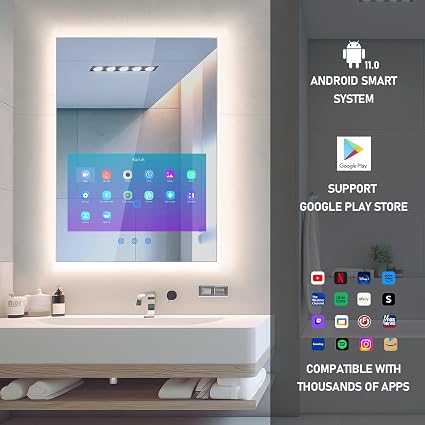 Miroir intelligent avec ecran tactile integre