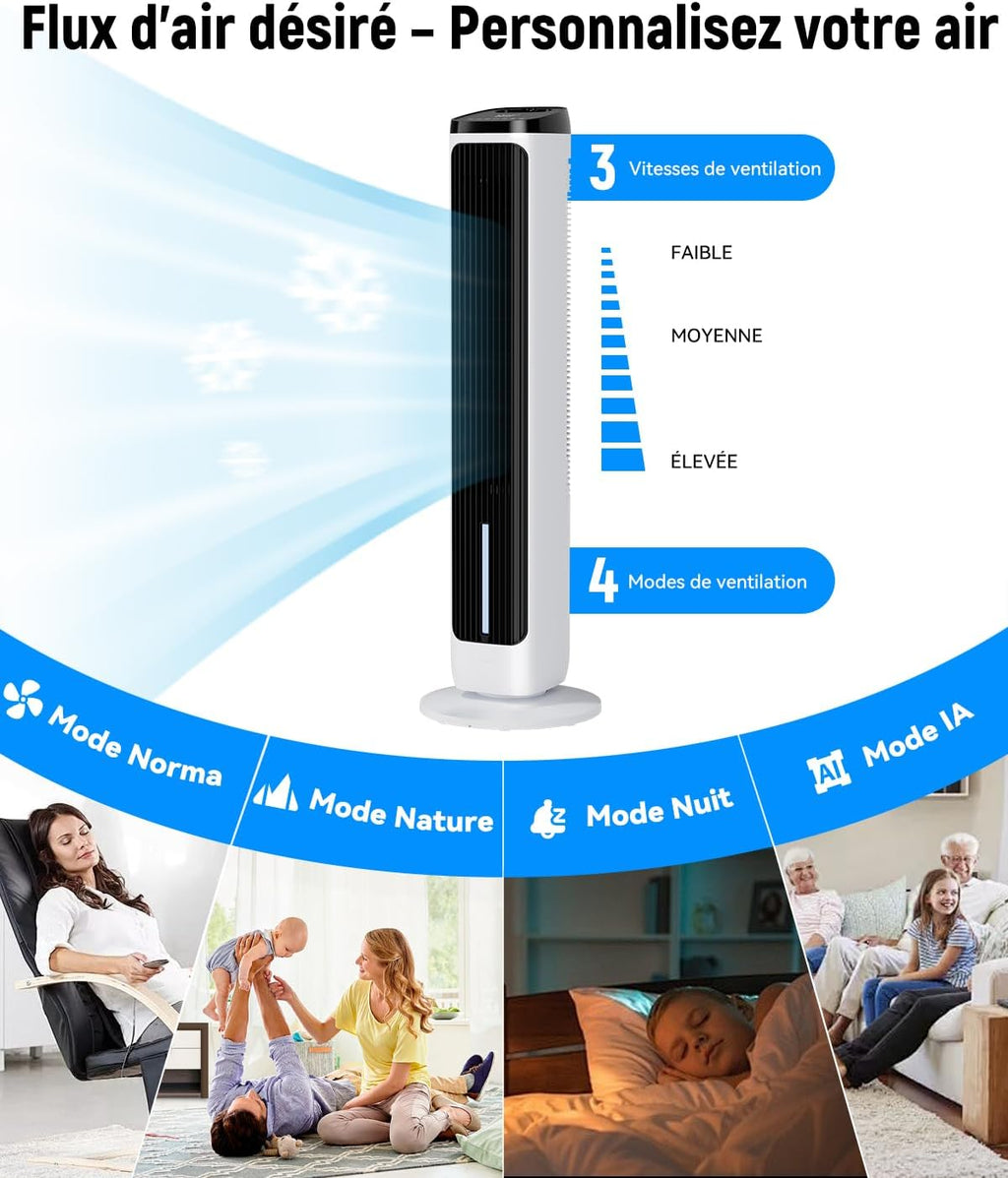 Boréal Pro — Rafraîchisseur d'Air Colonne Haute Performance