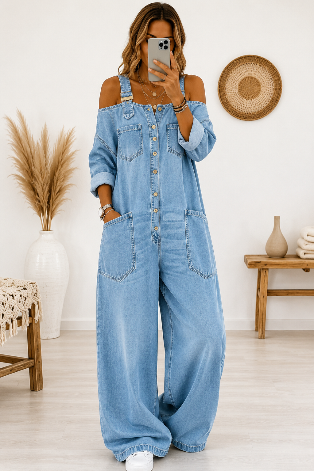 Combinaison Denim Oversize Femme
