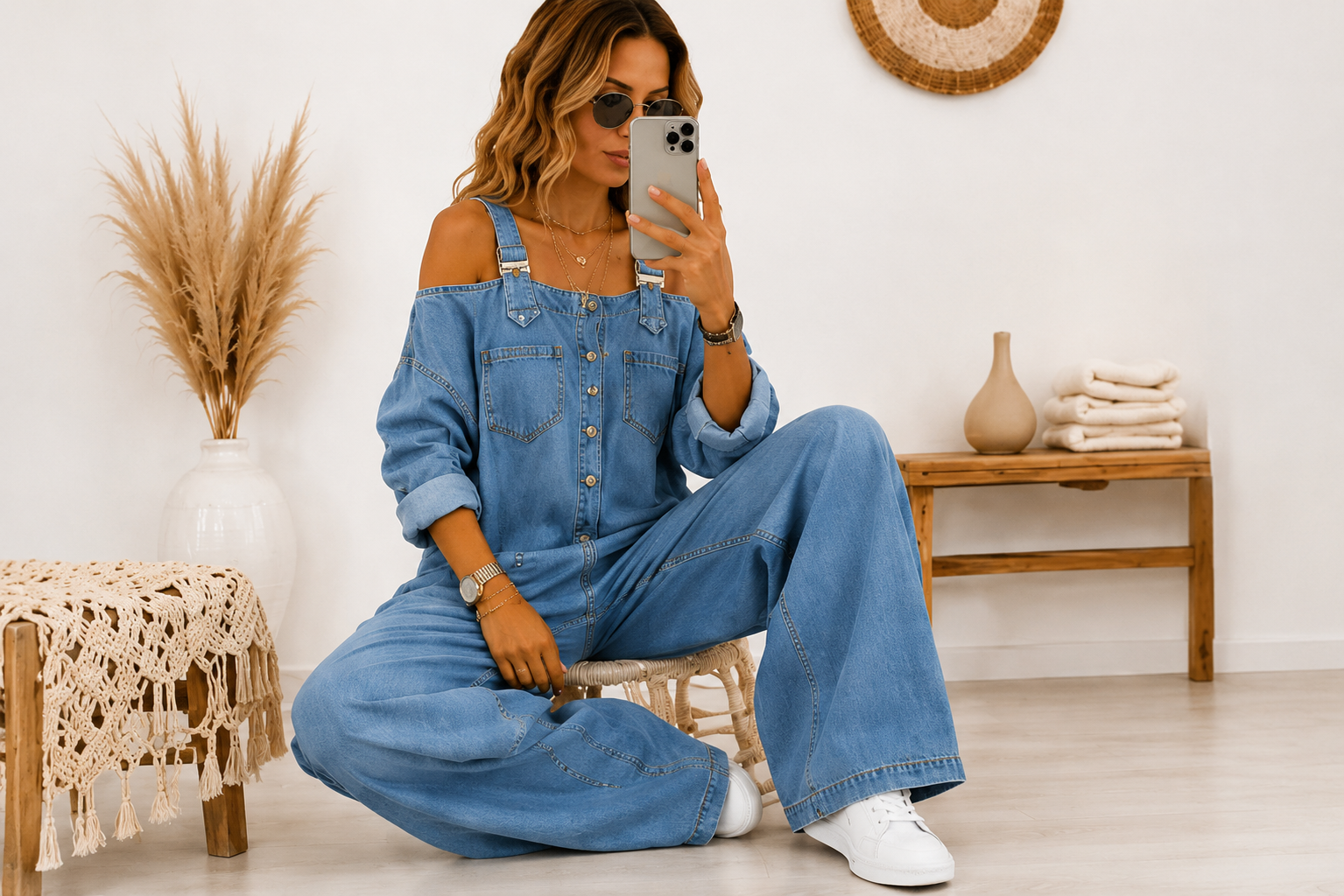 Combinaison Denim Oversize Femme