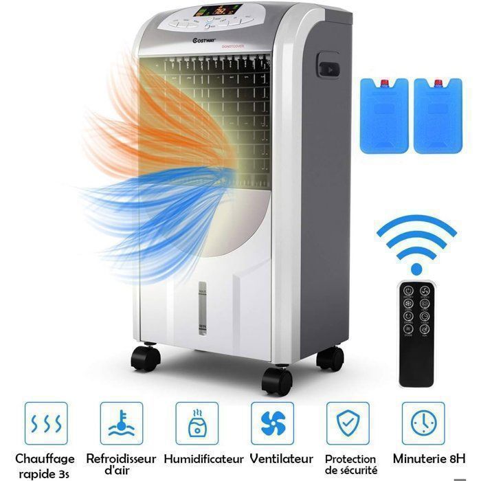 Rafraîchisseur d'Air Mobile Costway 7L 75W — Froid/Chaud · Télécommande