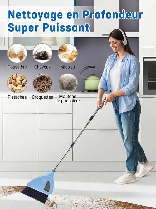 Balai aspirateur 2 en 1 - Balayeuse rechargeable