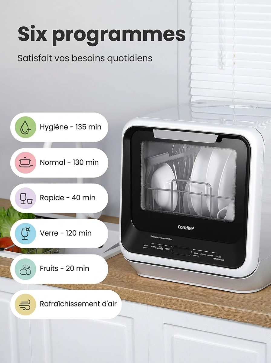Lave-vaisselle de table portable — aucune installation requise