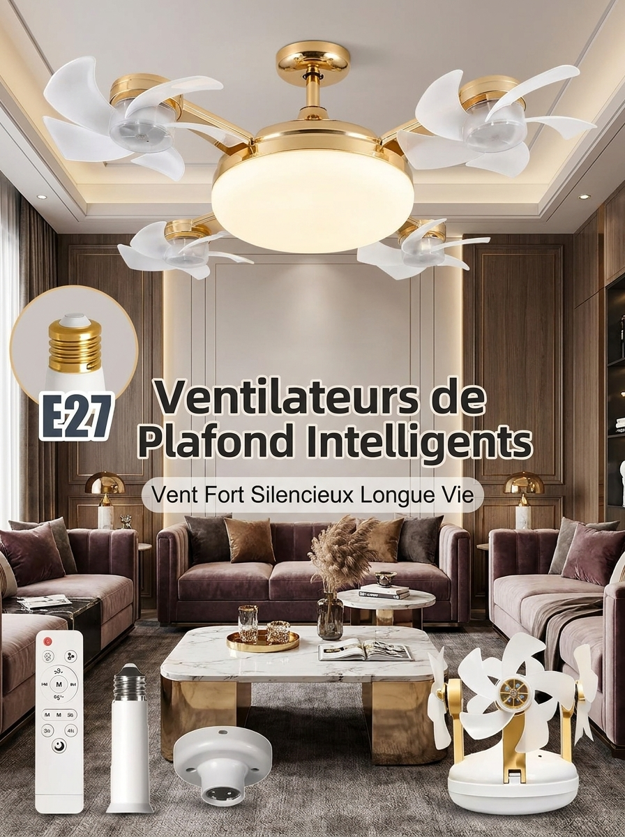 Ventilateur avec lampe LED de type drone