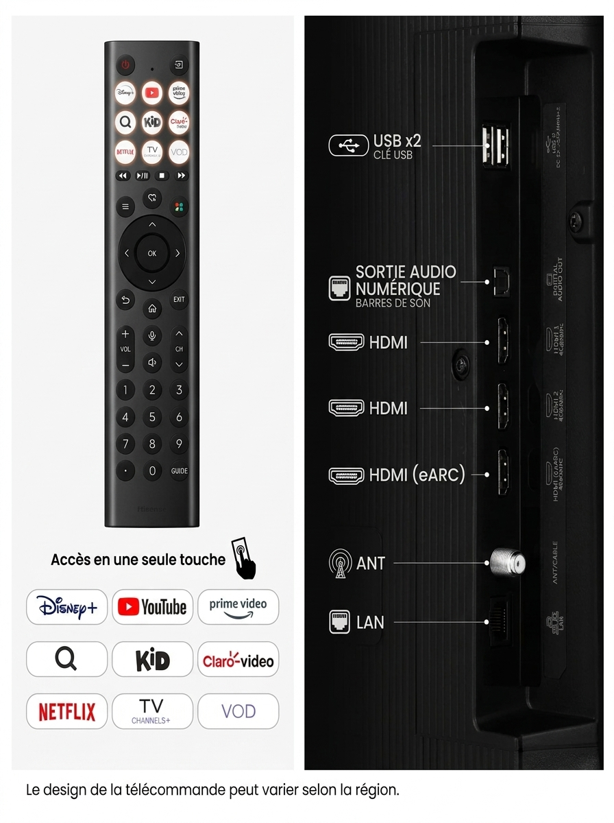 Téléviseur QLED 4K de 55 pouces