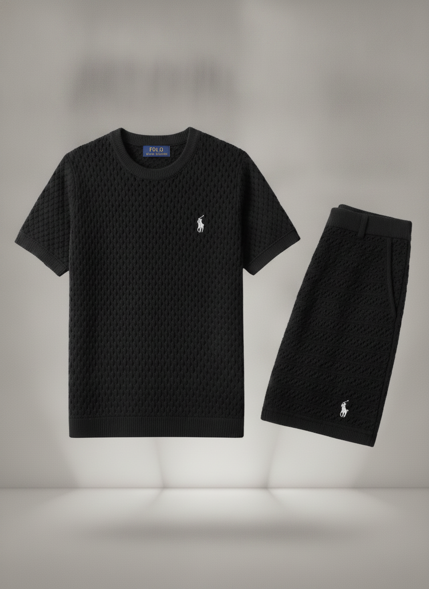 Premium Quilted Knit T-Shirt & Shorts Set