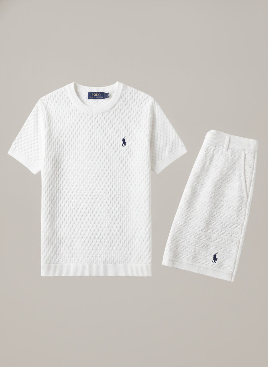 Premium Quilted Knit T-Shirt & Shorts Set