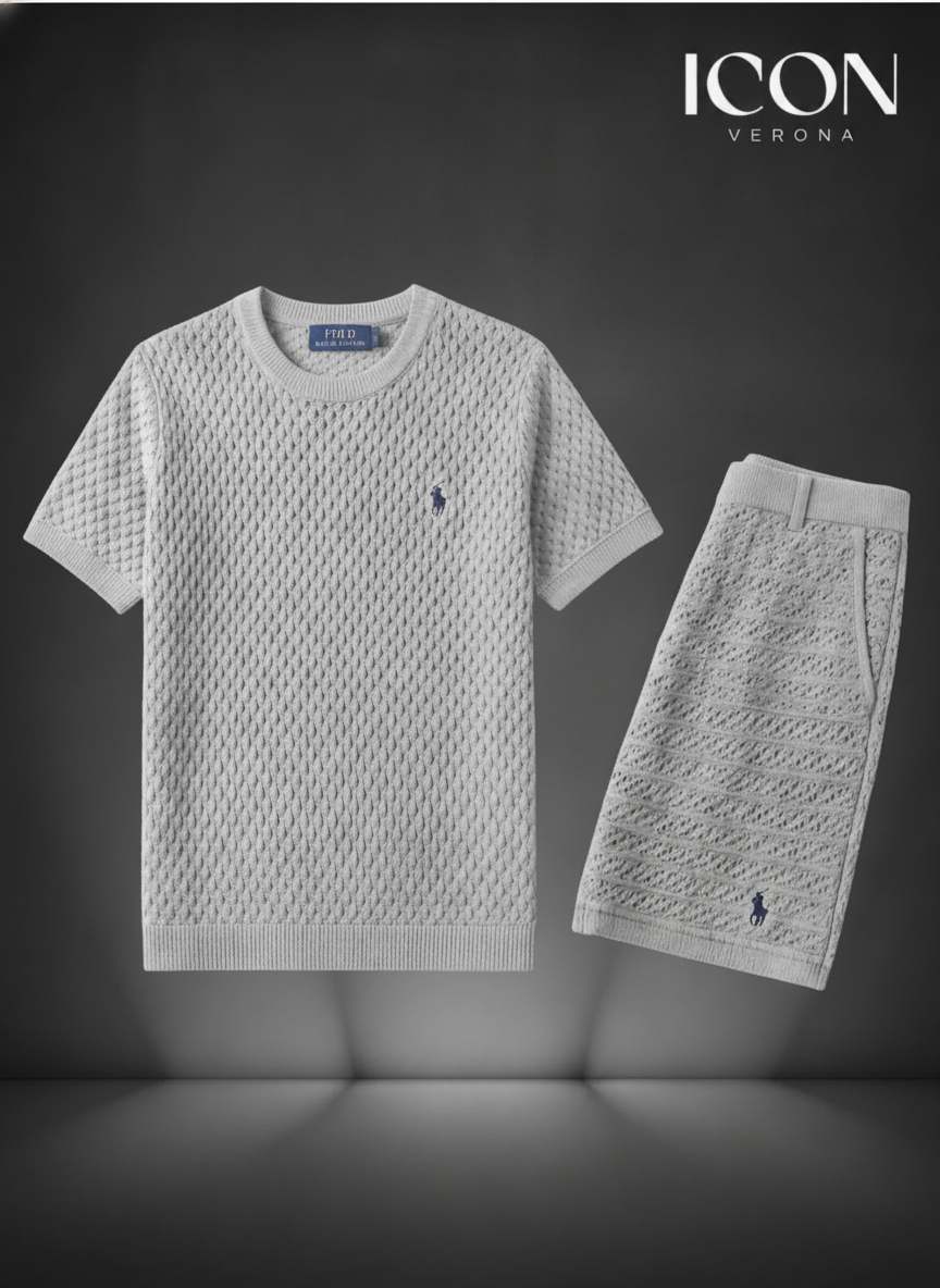 Premium Quilted Knit T-Shirt & Shorts Set