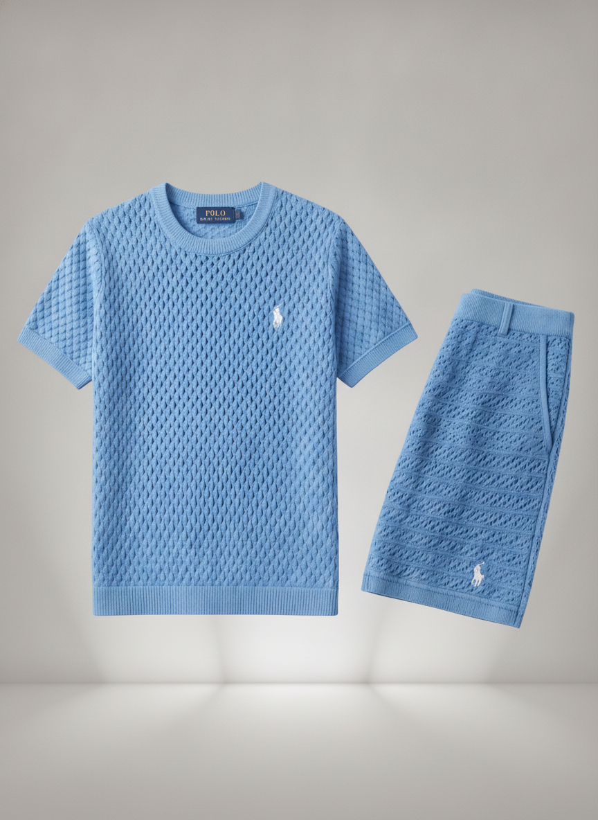 Premium Quilted Knit T-Shirt & Shorts Set