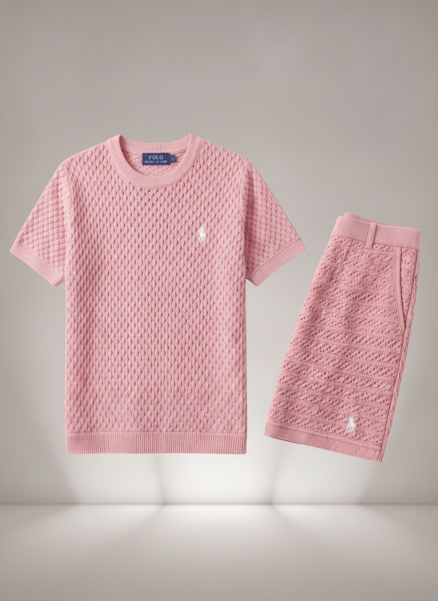 Premium Quilted Knit T-Shirt & Shorts Set