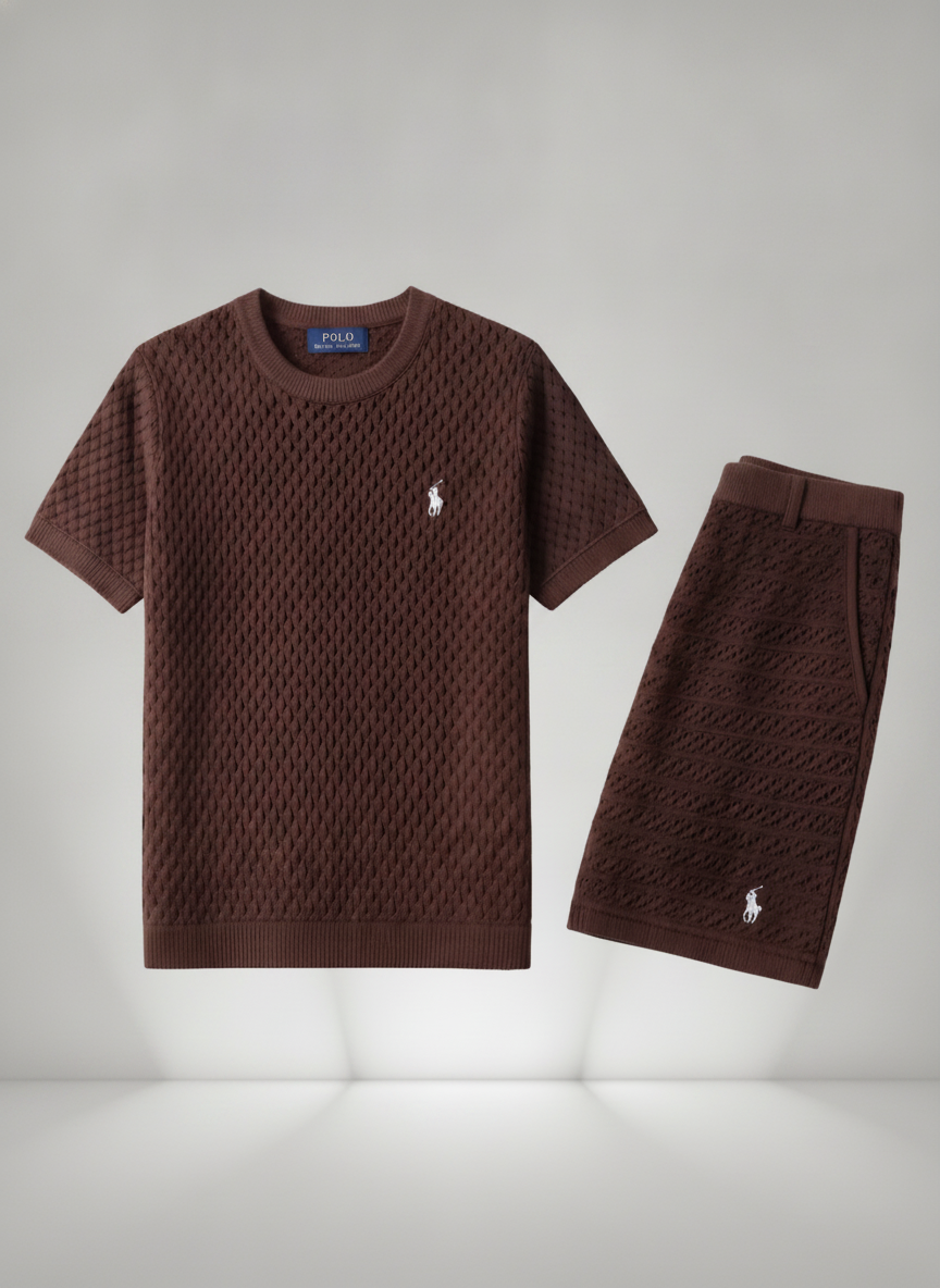 Premium Quilted Knit T-Shirt & Shorts Set